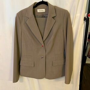 Calvin Klein grey pants suit with 2-button blazer.  Both pieces sz 12.